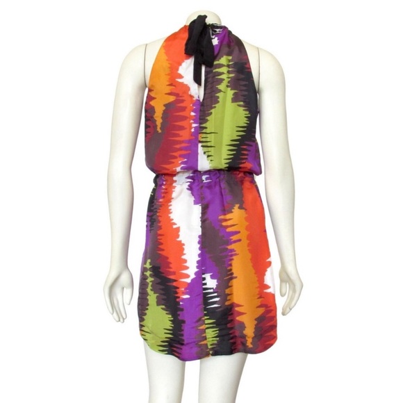 Trina Turk Wavelengths Print Silk Dress sz4 - Picture 5 of 6